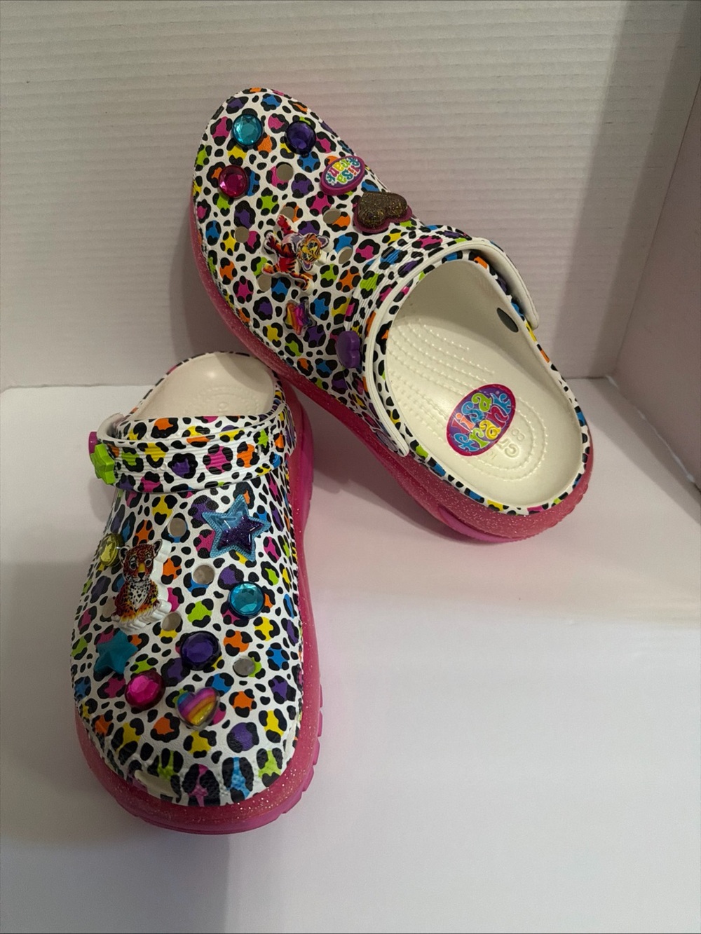 Lisa Frank Crocs - Mega Crush Platforms - W10/M8 With Original Jibbitz